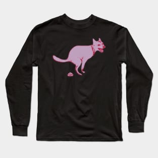 Pink Pooping Dog Long Sleeve T-Shirt